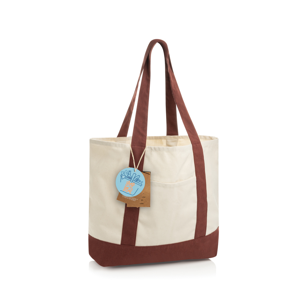 Cabas personnalisé coton recyclé 350 g/m² Shop Local rouge bordeaux